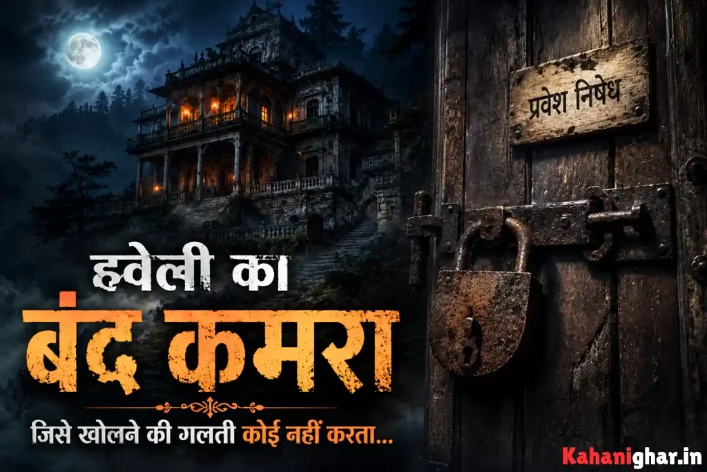 पुरानी पहाड़ी हवेली का रहस्यमयी बंद कमरा और भारी जंग लगा ताला