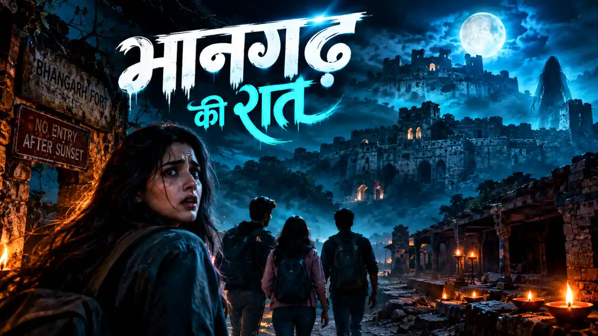 भानगढ़ की रात | Bhangarh Fort Haunted Horror Story with a terrified woman and haunted fort ruins